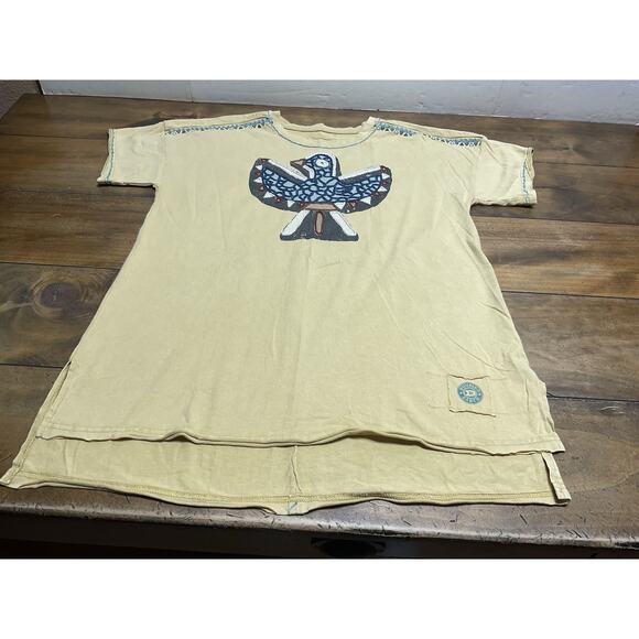 Double D Ranch Shirt Womens Large Southwest Eagle Embroidered T-Shirt - Picture 1 of 13